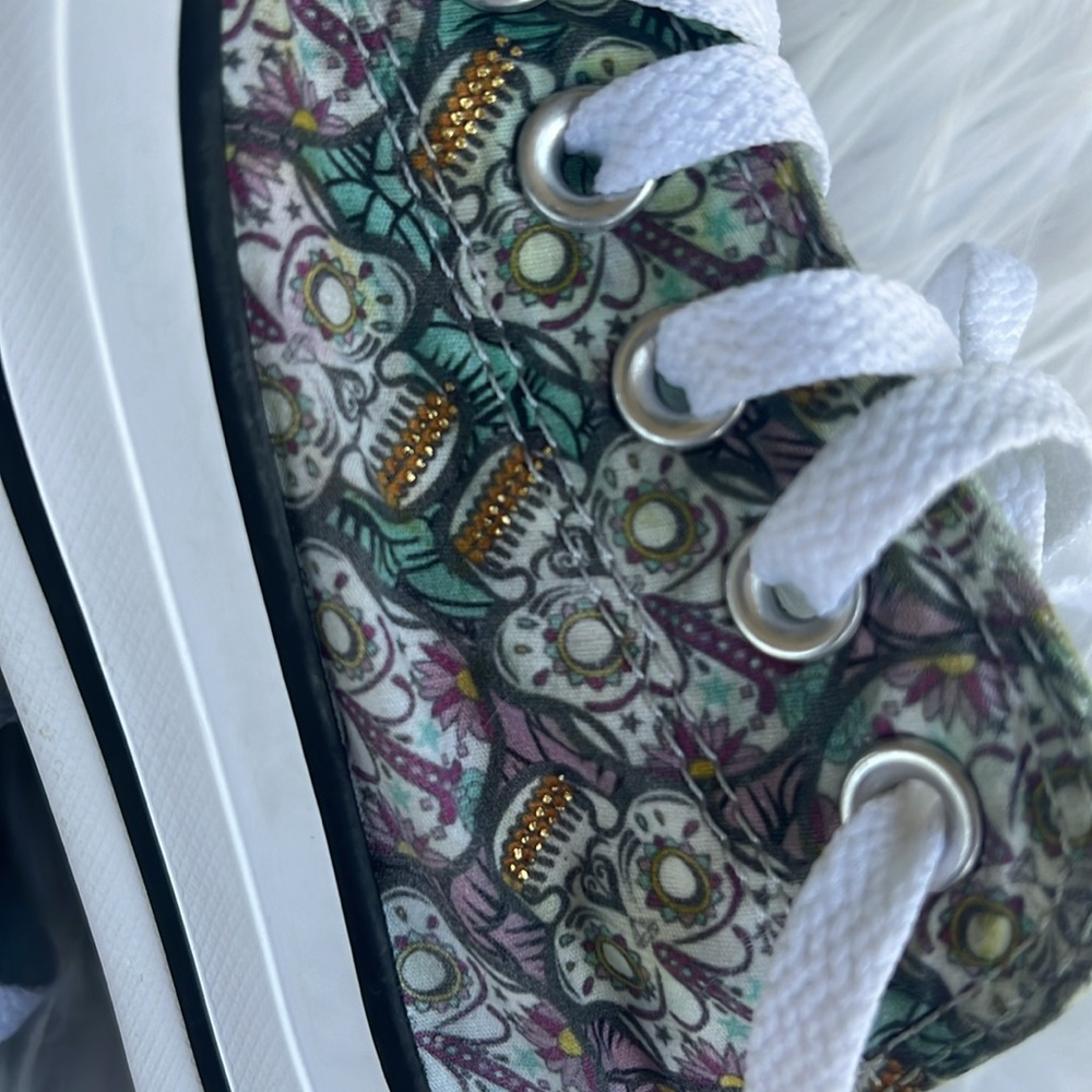 Pre-owned Converse All Star Floral Lace Up Athletic Shoes. Size 7 - Picture 2 of 13